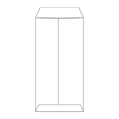 長3 ケント 80N 中貼 (〒枠なし)
幅 x 天地：120 x 235mm
米坪：80g/m2