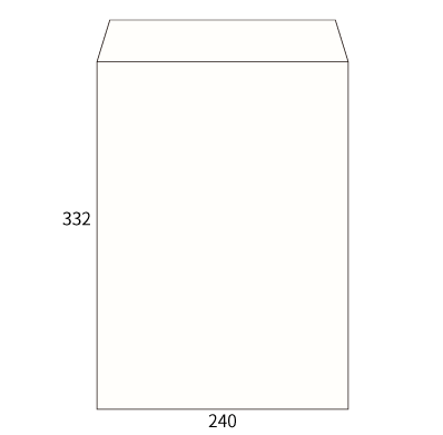 角2 透けないコーティング パステルホワイト 100（100枚パッケージ）
幅 x 天地：240 x 332mm
米坪：100g/m2