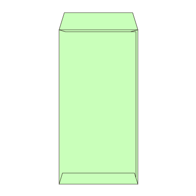 長3パステルグリーン80 ヨコ貼 (〒枠付き)スチック(両面テープ付)
幅 x 天地：120 x 235mm
米坪：80g/m2