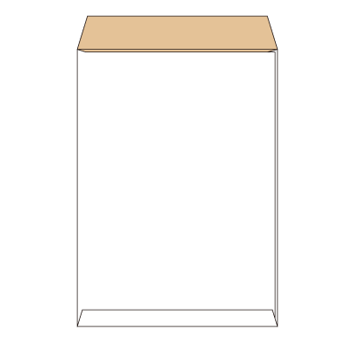 角2封筒 ホワイトブラウン
幅 x 天地：240 x 332mm
米坪：100g/m2