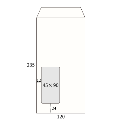 長3 オンdeマド(10枚パック)
幅 x 天地：120 x 235mm
米坪：80g/m2