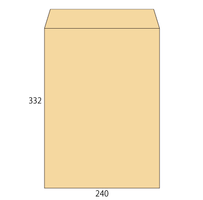 角2 クラフト 85 中貼 (〒枠なし)
幅 x 天地：240 x 332mm
米坪：85g/m2