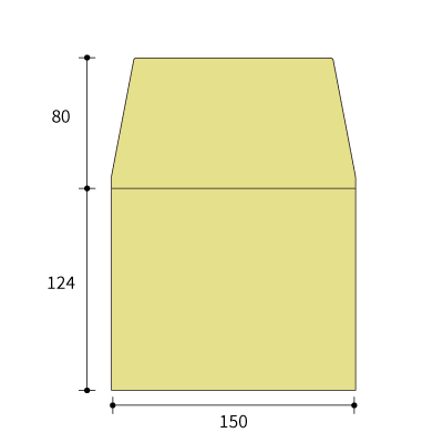 キャッスル封筒 CD(穴なし)テープ付き
幅 x 天地：150 x 124mm
米坪：350g/m2