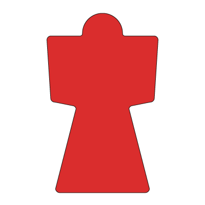 お祓い人形・型代D型(赤染奉書・折なし)
幅 x 天地：70 x 117mm
米坪：-