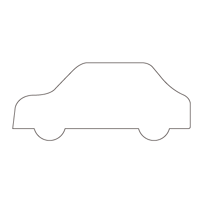 お祓い車形(奉書・折なし)
幅 x 天地：147 x 68mm
米坪：-