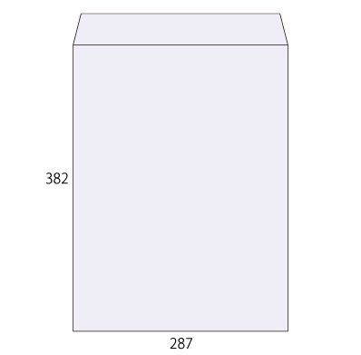 角0センター封筒 コットン スノーホワイト 116.3g
幅 x 天地：287 x 382mm
米坪：116g/m2