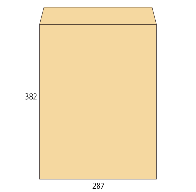 角0 クラフト 100 中貼
幅 x 天地：287 x 382mm
米坪：100g/m2