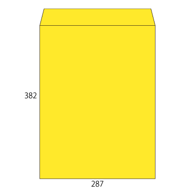 角0 カラーイエロー 100
幅 x 天地：287 x 382mm
米坪：100g/m2