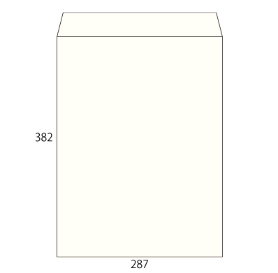 廃番）角0 ホワイト 100 中貼
幅 x 天地：287 x 382mm
米坪：100g/m2
