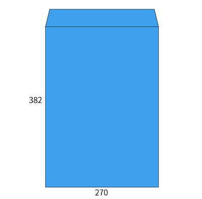 角1 カラーブルー 100
幅 x 天地：270 x 382mm
米坪：100g/m2