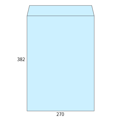 角1 パステルブルー 100
幅 x 天地：270 x 382mm
米坪：100g/m2