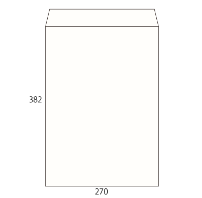 角1 ホワイト 100 中貼
幅 x 天地：270 x 382mm
米坪：100g/m2