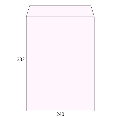 角2カラーピンク85ヨコ貼
幅 x 天地：240 x 332mm
米坪：85g/m2