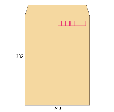 角2 クラフト 85 スミ貼 (〒枠付き)