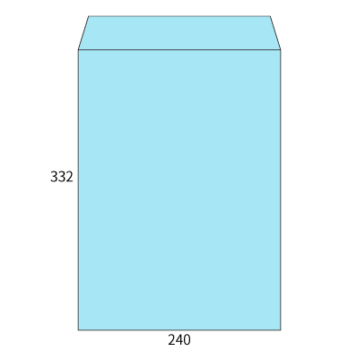 角2カラーソライロ85ヨコ貼
幅 x 天地：240 x 332mm
米坪：85g/m2