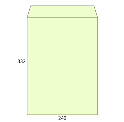 角2 パステルウグイス 100ヨコ貼
幅 x 天地：240 x 332mm
米坪：100g/m2