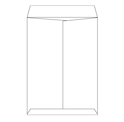 角2 ケント 80 中貼 (〒枠なし)
幅 x 天地：240 x 332mm
米坪：80g/m2