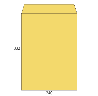 角2 OKクラフト 100 スミ貼 (〒枠なし)
幅 x 天地：240 x 332mm
米坪：100g/m2