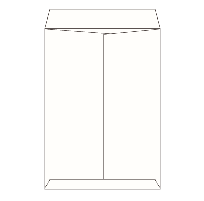 廃番）角2 ホワイト 80 中貼 (〒枠なし)
幅 x 天地：240 x 332mm
米坪：80g/m2