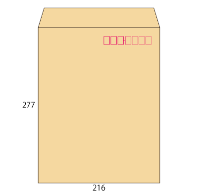 角3 クラフト 85 スミ貼 (〒枠付き)