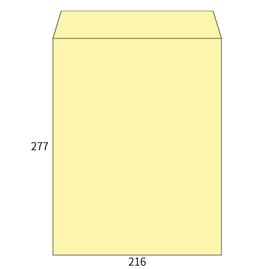 角3パステルクリーム100ヨコ貼
幅 x 天地：216 x 277mm
米坪：100g/m2