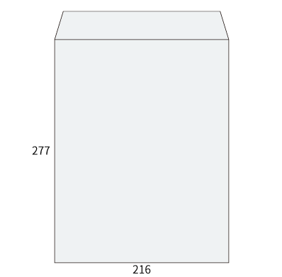 角3パステルスカイ100ヨコ貼
幅 x 天地：216 x 277mm
米坪：100g/m2