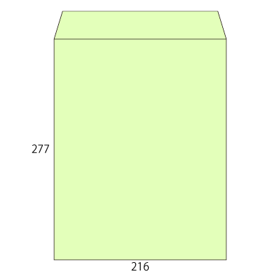 角4 Kウグイス 85 中貼
幅 x 天地：197 x 267mm
米坪：85g/m2