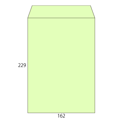 角6 Kウグイス 85 中貼
幅 x 天地：162 x 229mm
米坪：85g/m2