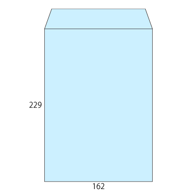角6 ECブルー 100 中貼
幅 x 天地：162 x 229mm
米坪：100g/m2
