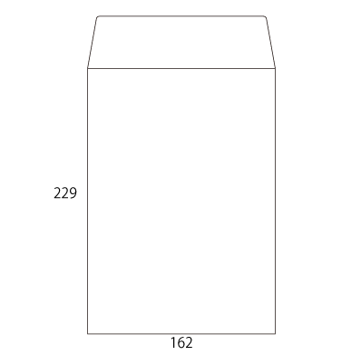 角6サイド封筒 ホワイトクラフト 100g
幅 x 天地：162 x 229mm
米坪：100g/m2