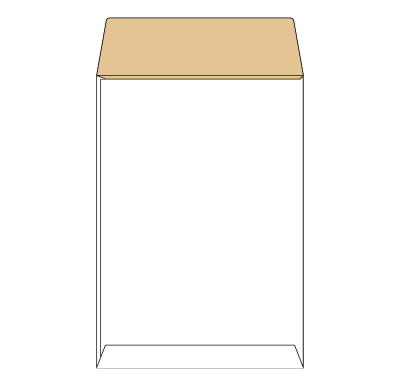 角6サイド封筒 ホワイトクラフト 100g
幅 x 天地：162 x 229mm
米坪：100g/m2