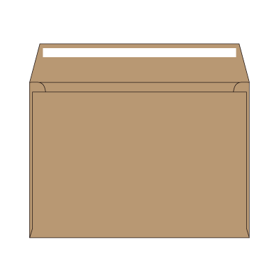 A4二つ折り対応・窓付き封筒(角6ヨコ)テープ付
幅 x 天地：229 x 162mm
米坪：100g/m2