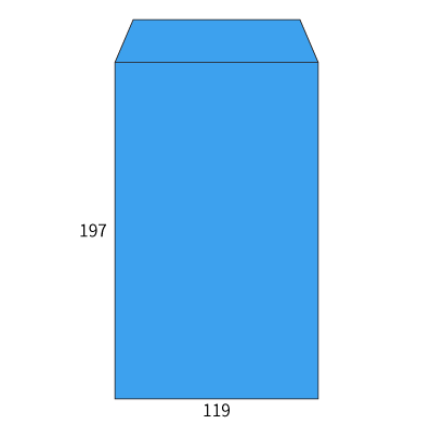 給料 Kブルー 70 中貼
幅 x 天地：119 x 197mm
米坪：70g/m2
