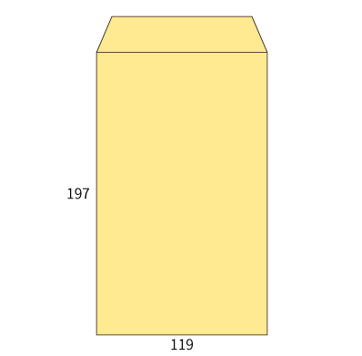 給料 Kクリーム 70 中貼
幅 x 天地：119 x 197mm
米坪：70g/m2