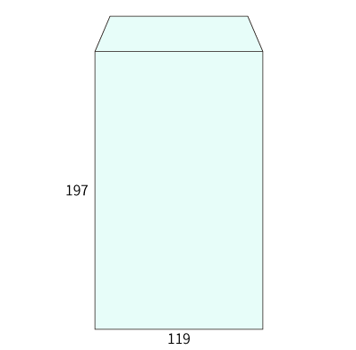 給料 Kミズイロ 70 中貼
幅 x 天地：119 x 197mm
米坪：70g/m2