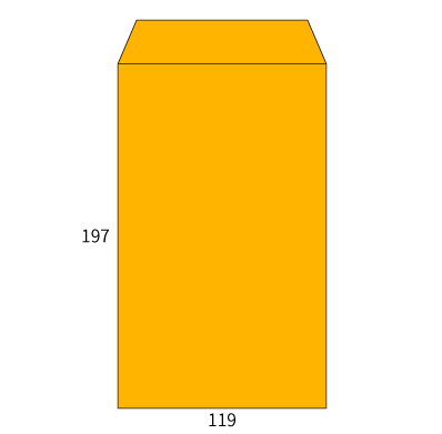 給料 Kオレンジ 85 中貼
幅 x 天地：119 x 197mm
米坪：85g/m2