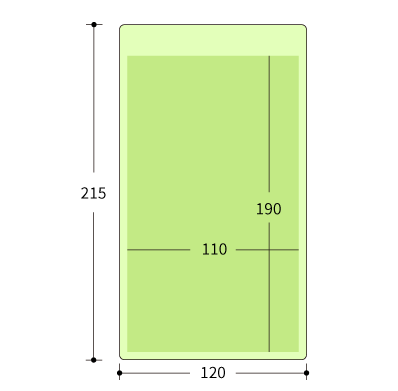 ジップメール ウグイス
幅 x 天地：120 x 215mm
米坪：-