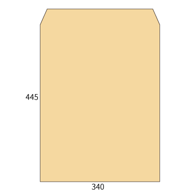 角形A3 クラフト120
幅 x 天地：340 x 445mm
米坪：120g/m2