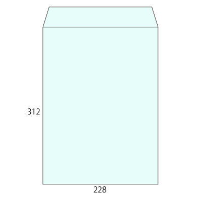 角形A4 ミズイロ 85L
幅 x 天地：228 x 312mm
米坪：85g/m2