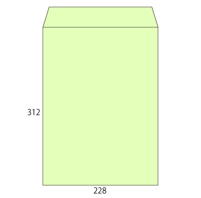 角形A4 ウグイス 85L
幅 x 天地：228 x 312mm
米坪：85g/m2