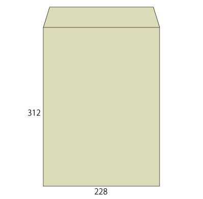 角形A4 ソフトグレー 100L
幅 x 天地：228 x 312mm
米坪：100g/m2