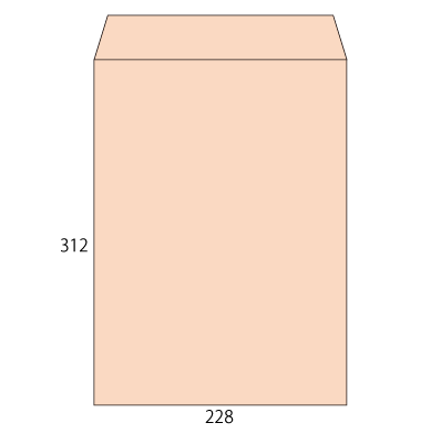 角形A4 ソフトピンク 100L
幅 x 天地：228 x 312mm
米坪：100g/m2