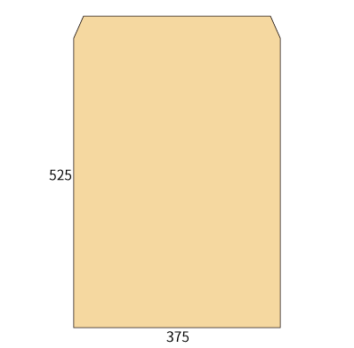 角形B3 クラフト120
幅 x 天地：375 x 525mm
米坪：120g/m2