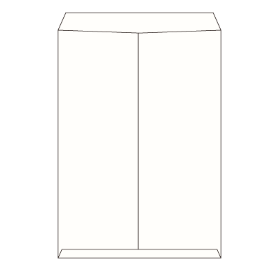 角形B3 Sホワイト120
幅 x 天地：375 x 525mm
米坪：120g/m2