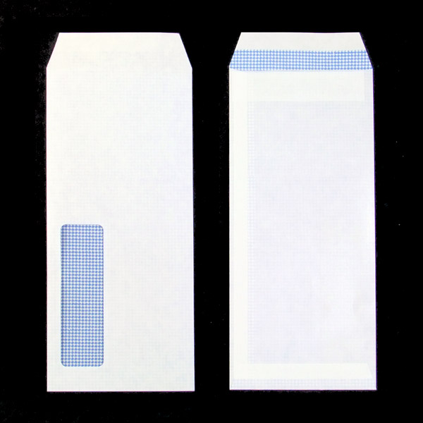 給与明細書用 窓付き封筒（地紋入）
幅 x 天地：96 x 215mm
米坪：70g/m2