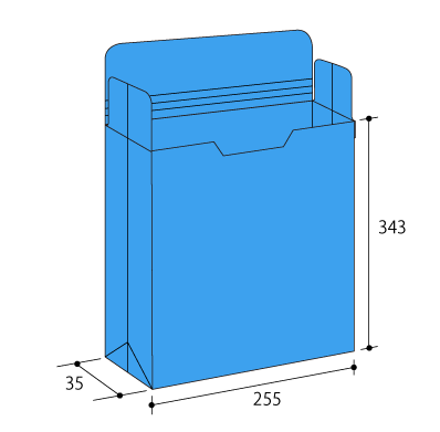 キーパル保存袋・玉なし 角2 ブルー
幅 x 天地：255 x 343mm
米坪：120g/m2