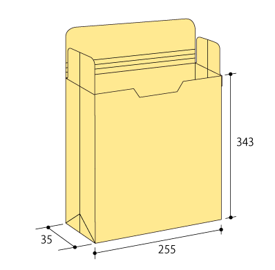 キーパル保存袋・玉なし 角2 クリーム
幅 x 天地：255 x 343mm
米坪：120g/m2