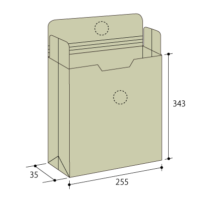 廃番）キーパル保存袋・玉付 角2 グレー
幅 x 天地：255 x 343mm
米坪：120g/m2