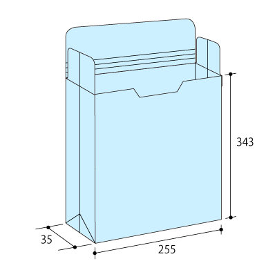 キーパル保存袋・玉なし 角2 ソフトブルー
幅 x 天地：255 x 343mm
米坪：120g/m2
