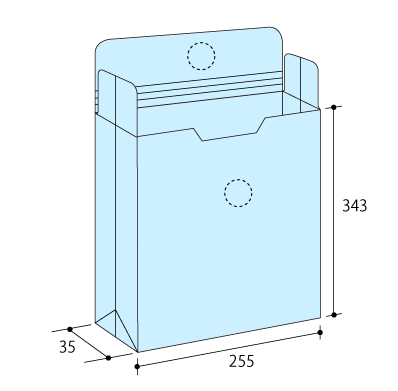 廃番）キーパル保存袋・玉付 角2 ソフトブルー
幅 x 天地：255 x 343mm
米坪：120g/m2